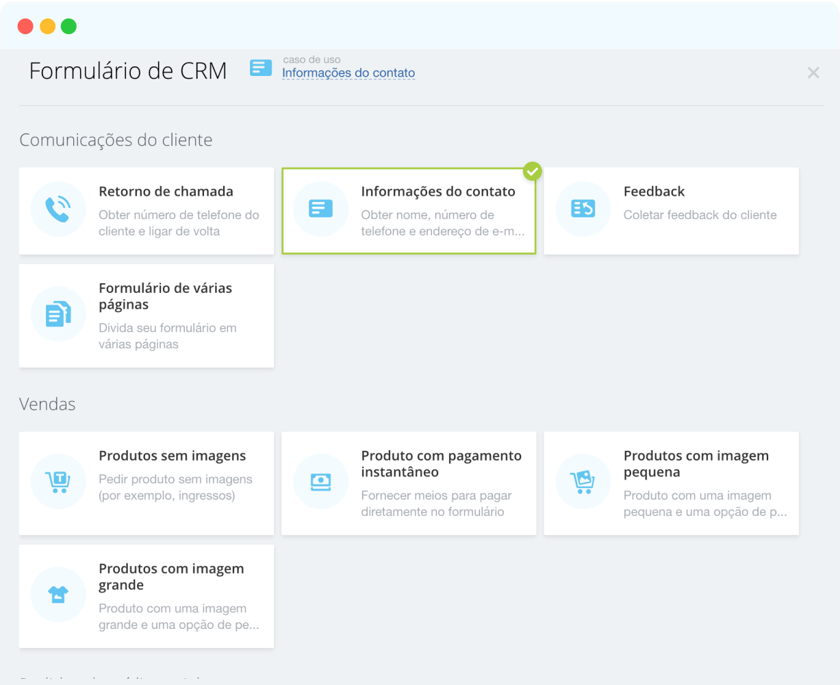 Formulários e landing pages
