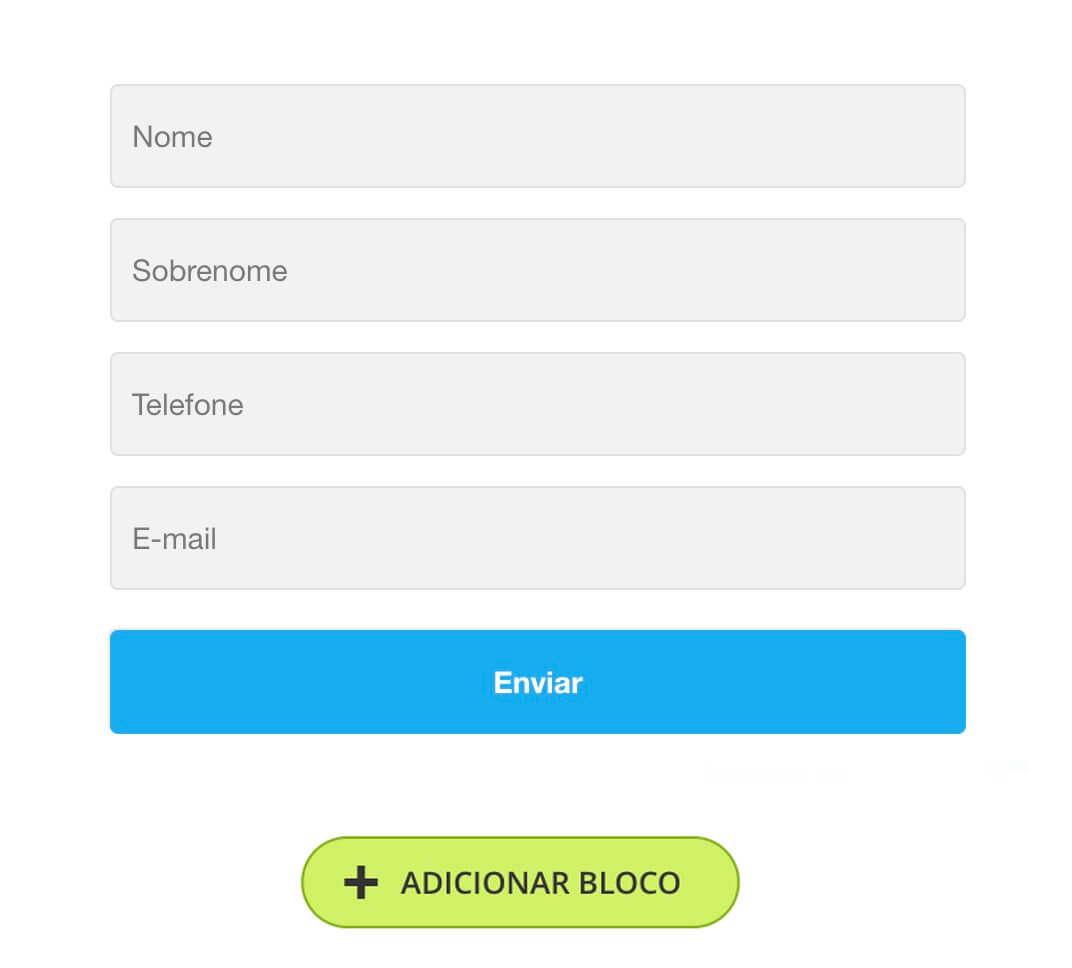Formulários e landing pages