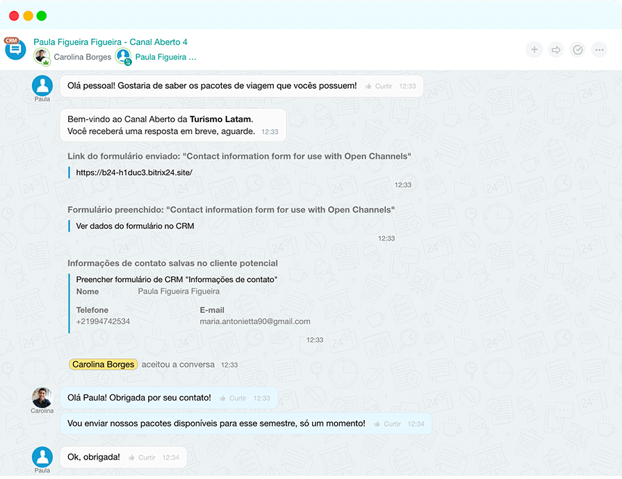 Bate-papo de suporte ao cliente