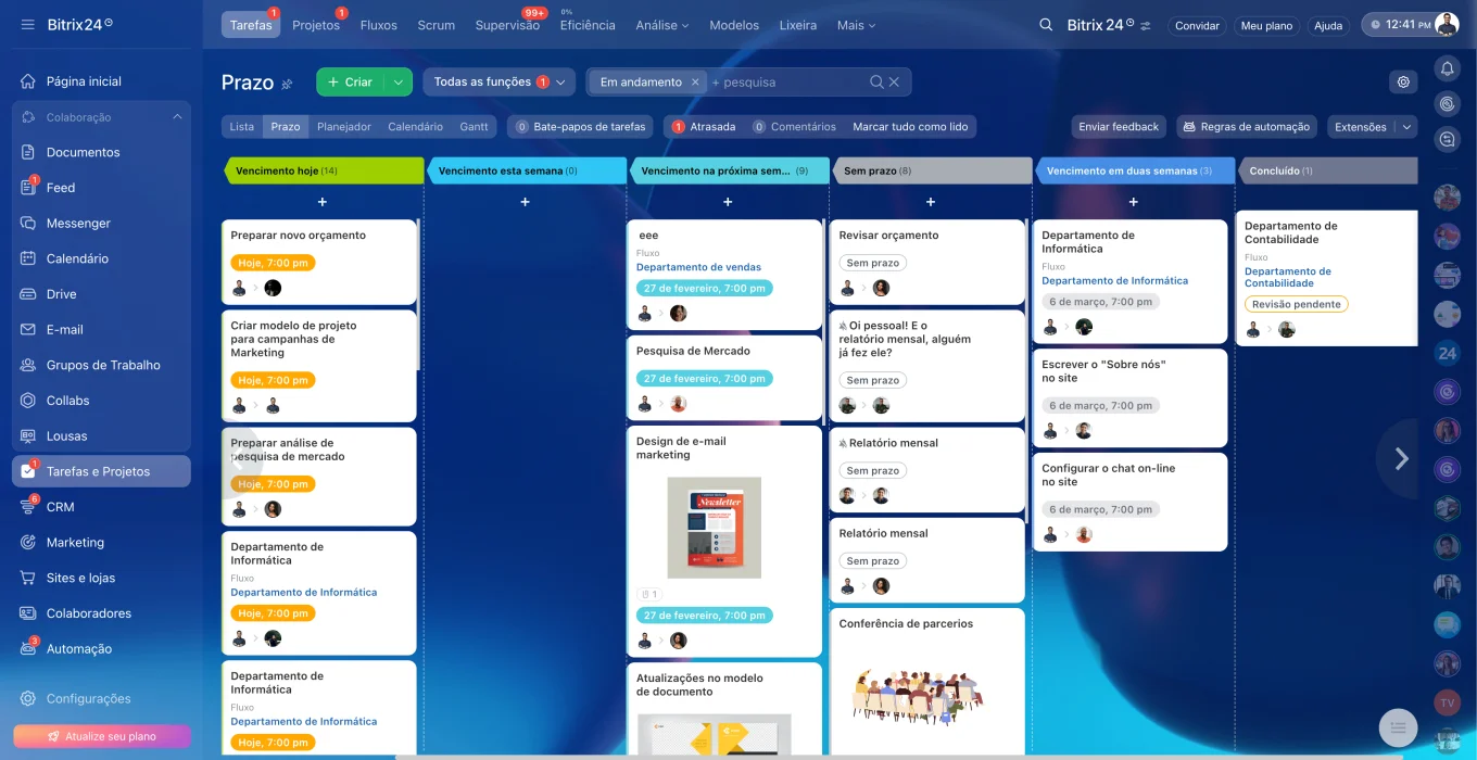O Bitrix24 integra mais de 40 ferramentas de negócios em um único lugar