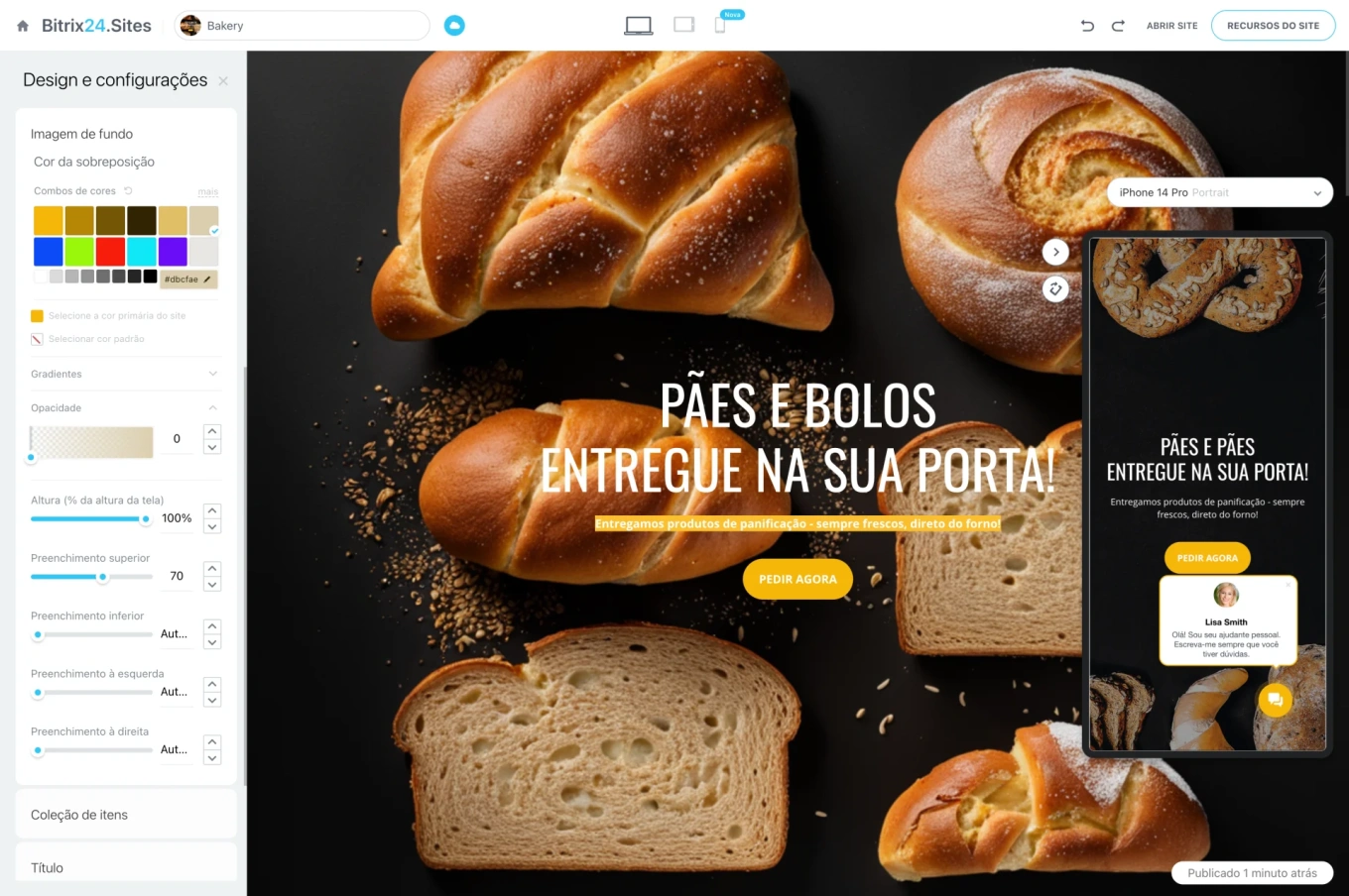 Criador de página de destino sem código